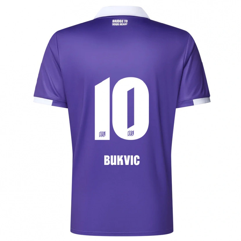Danxen Børn Adem Bukvic #10 Lilla Hvid Hjemmebane Spillertrøjer 2025/26 Trøje T-Shirt