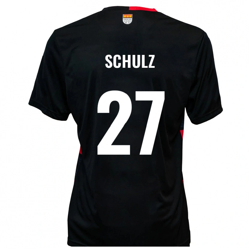Danxen Børn Arne Schulz #27 Sort Rød Hjemmebane Spillertrøjer 2025/26 Trøje T-Shirt