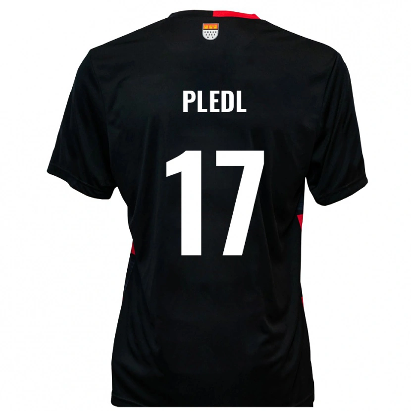 Danxen Børn Marco Pledl #17 Sort Rød Hjemmebane Spillertrøjer 2025/26 Trøje T-Shirt