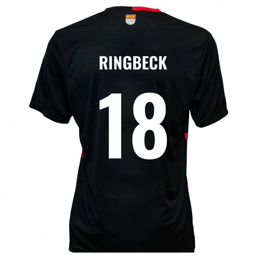 Danxen Børn Noah Ringbeck #18 Sort Rød Hjemmebane Spillertrøjer 2025/26 Trøje T-Shirt