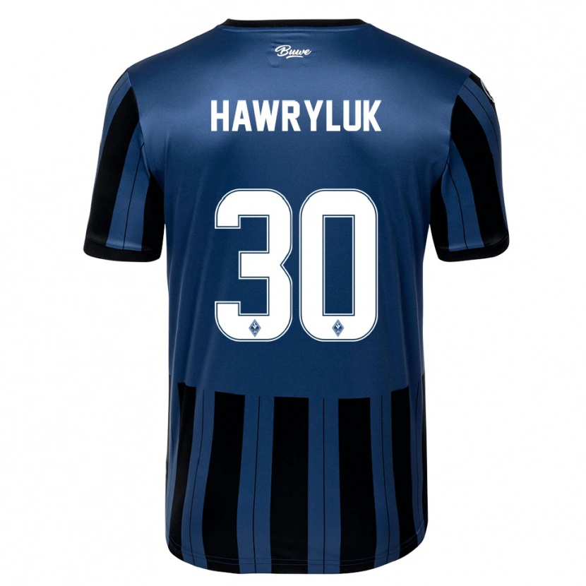 Danxen Børn Lucien Hawryluk #30 Blå Grå Sort Hjemmebane Spillertrøjer 2025/26 Trøje T-Shirt