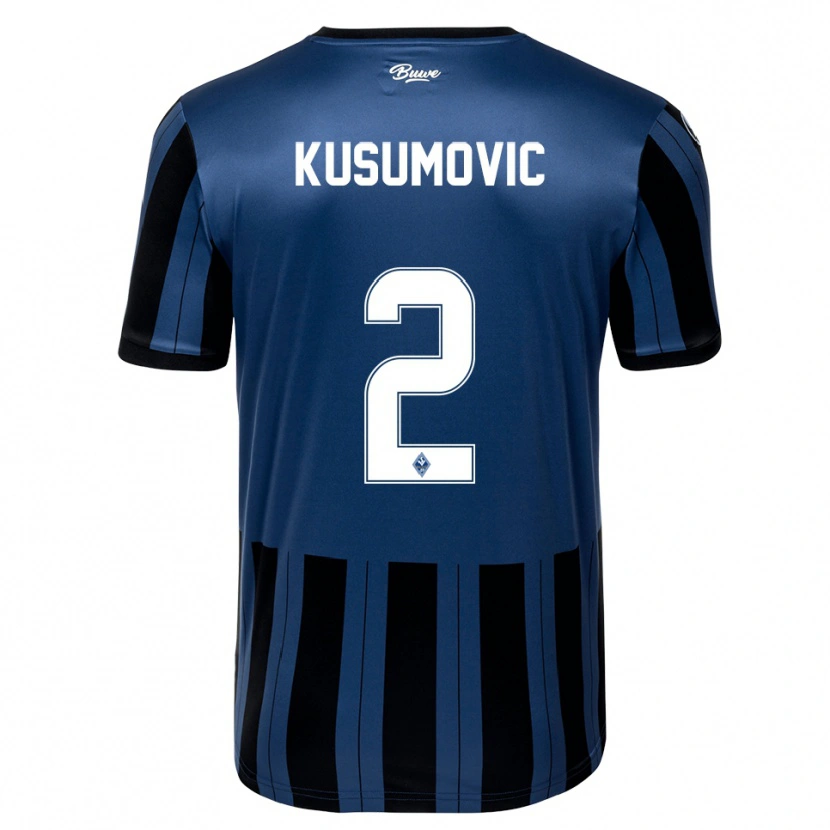 Danxen Børn Sami Kusumovic #2 Blå Grå Sort Hjemmebane Spillertrøjer 2025/26 Trøje T-Shirt