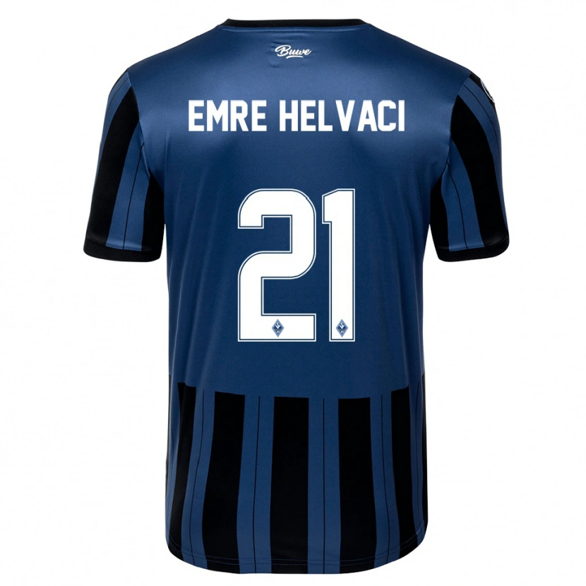 Danxen Børn Faruk Emre Helvaci #21 Blå Grå Sort Hjemmebane Spillertrøjer 2025/26 Trøje T-Shirt