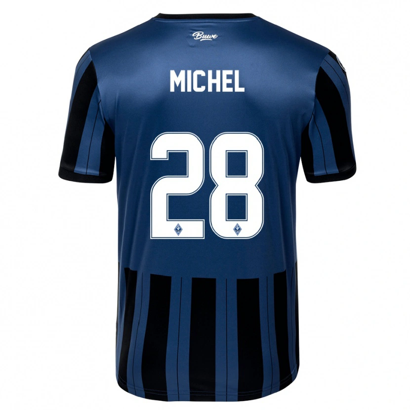 Danxen Børn Diego Michel #28 Blå Grå Sort Hjemmebane Spillertrøjer 2025/26 Trøje T-Shirt