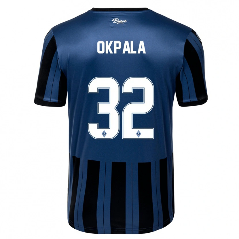 Danxen Børn Kennedy Okpala #32 Blå Grå Sort Hjemmebane Spillertrøjer 2025/26 Trøje T-Shirt