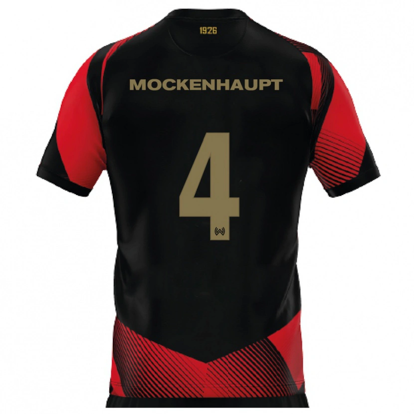 Danxen Børn Sascha Mockenhaupt #4 Sort Rød Hjemmebane Spillertrøjer 2025/26 Trøje T-Shirt