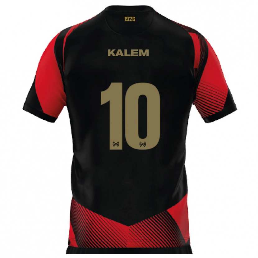 Danxen Børn Robin Kalem #10 Sort Rød Hjemmebane Spillertrøjer 2025/26 Trøje T-Shirt