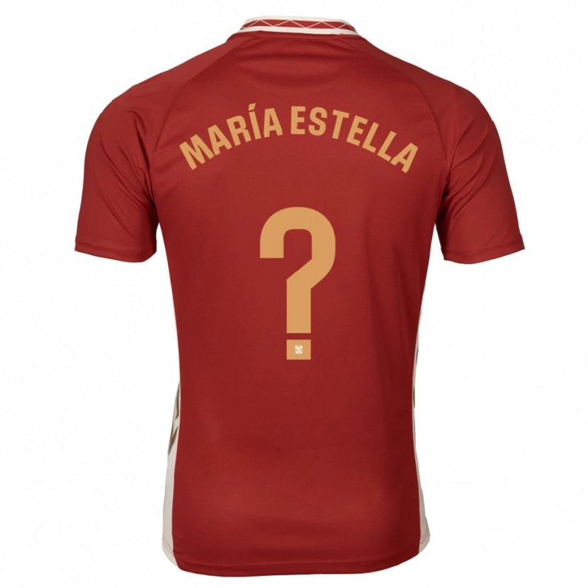 Danxen Børn María Estella Del Valle #0 Burgundy Guld Udebane Spillertrøjer 2025/26 Trøje T-Shirt