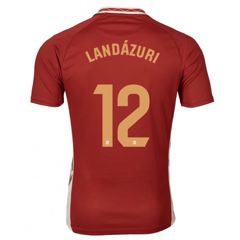Danxen Børn Anthony Landázuri #12 Burgundy Guld Udebane Spillertrøjer 2025/26 Trøje T-Shirt