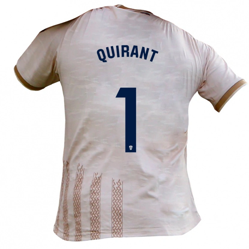 Danxen Børn Luismi Quirant #1 Off White Brun Udebane Spillertrøjer 2025/26 Trøje T-Shirt