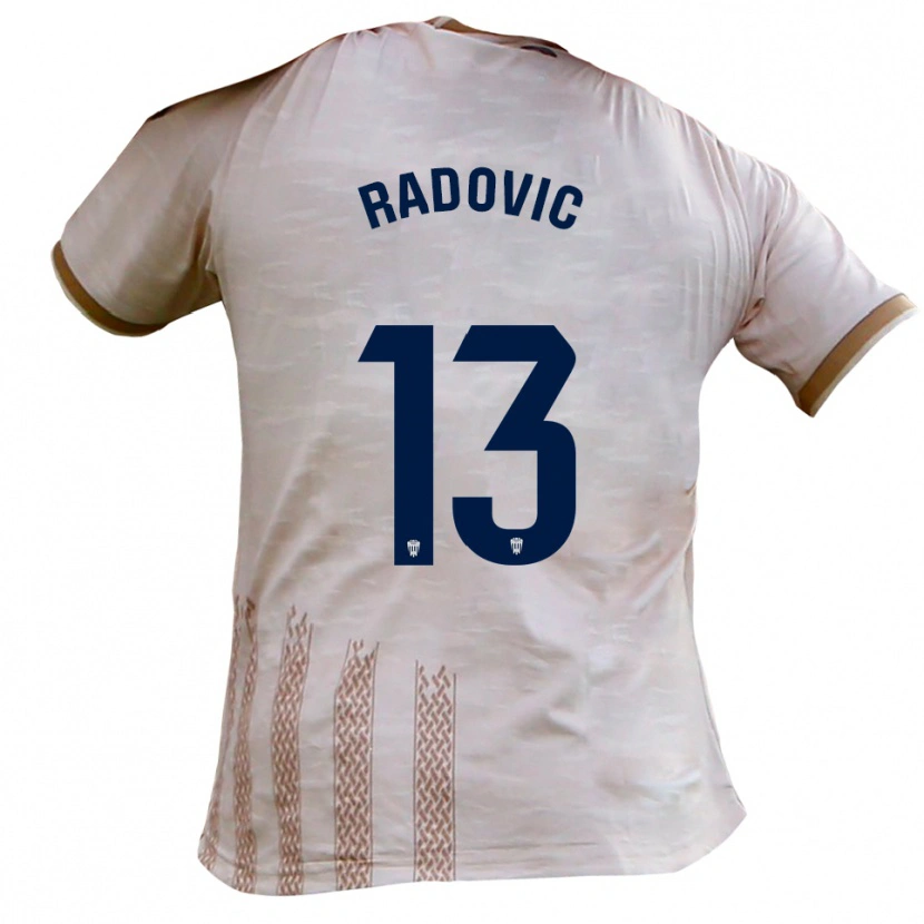 Danxen Børn Danilo Radovic #13 Off White Brun Udebane Spillertrøjer 2025/26 Trøje T-Shirt
