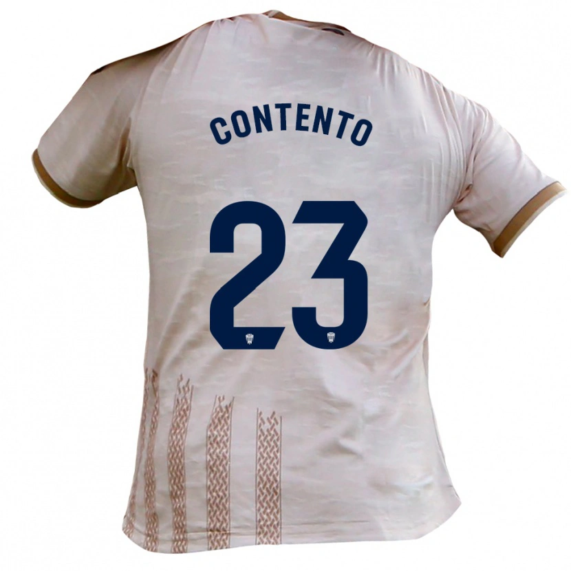 Danxen Børn Mateo Contento #23 Off White Brun Udebane Spillertrøjer 2025/26 Trøje T-Shirt