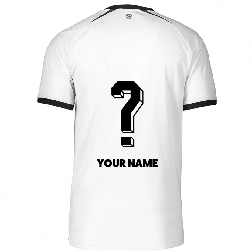 Danxen Børn Dit Navn #0 Hvid Sort Udebane Spillertrøjer 2025/26 Trøje T-Shirt