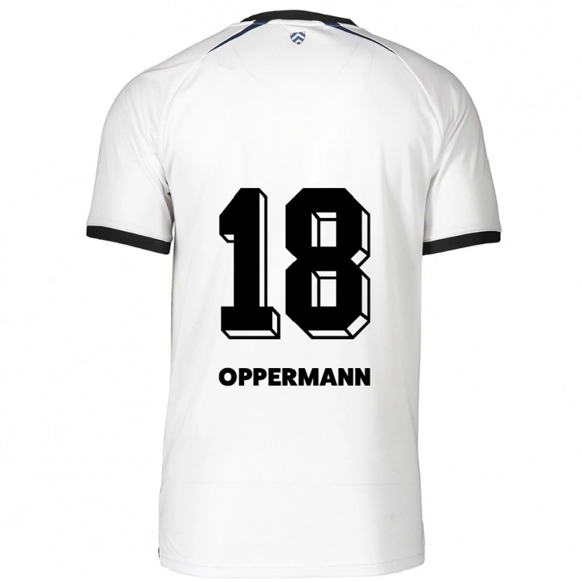 Danxen Børn Leo Oppermann #18 Hvid Sort Udebane Spillertrøjer 2025/26 Trøje T-Shirt
