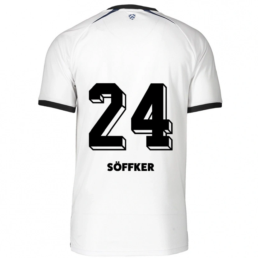 Danxen Børn Alessia Söffker #24 Hvid Sort Udebane Spillertrøjer 2025/26 Trøje T-Shirt
