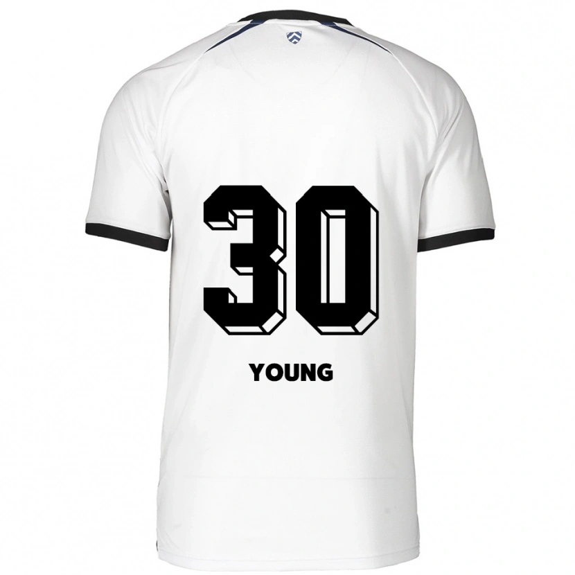 Danxen Børn Isaiah Young #30 Hvid Sort Udebane Spillertrøjer 2025/26 Trøje T-Shirt