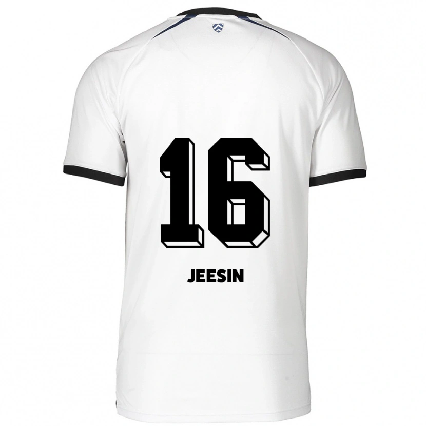 Danxen Børn Jenath Jeesin #16 Hvid Sort Udebane Spillertrøjer 2025/26 Trøje T-Shirt