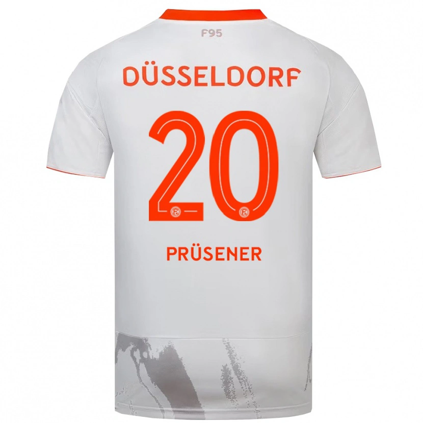 Danxen Børn Tom Prüsener #20 Hvid Orange Udebane Spillertrøjer 2025/26 Trøje T-Shirt