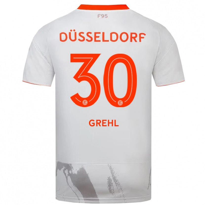 Danxen Børn Dominic Grehl #30 Hvid Orange Udebane Spillertrøjer 2025/26 Trøje T-Shirt