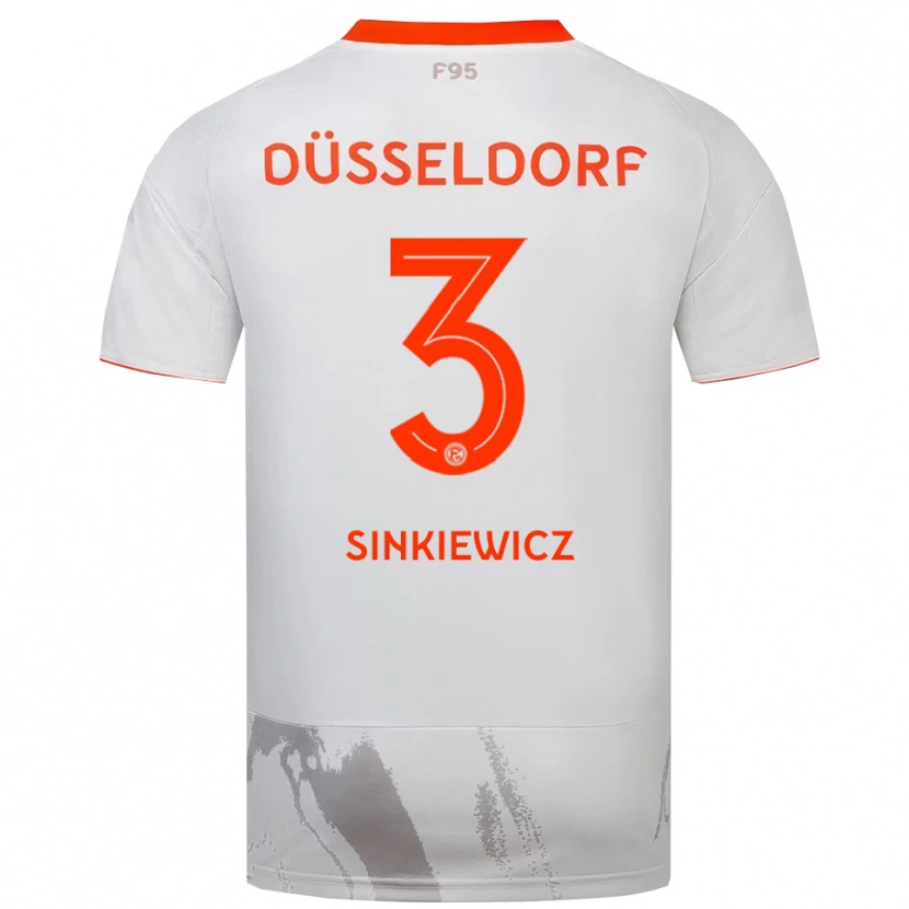 Danxen Børn Luis Sinkiewicz #3 Hvid Orange Udebane Spillertrøjer 2025/26 Trøje T-Shirt