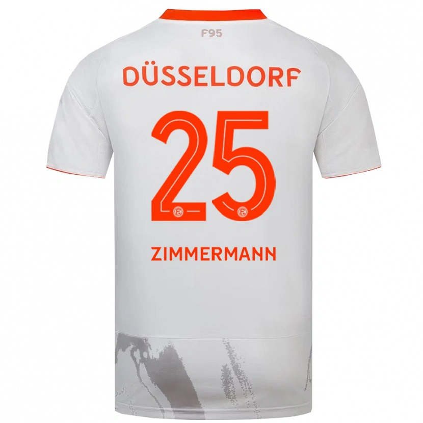 Danxen Børn Matthias Zimmermann #25 Hvid Orange Udebane Spillertrøjer 2025/26 Trøje T-Shirt