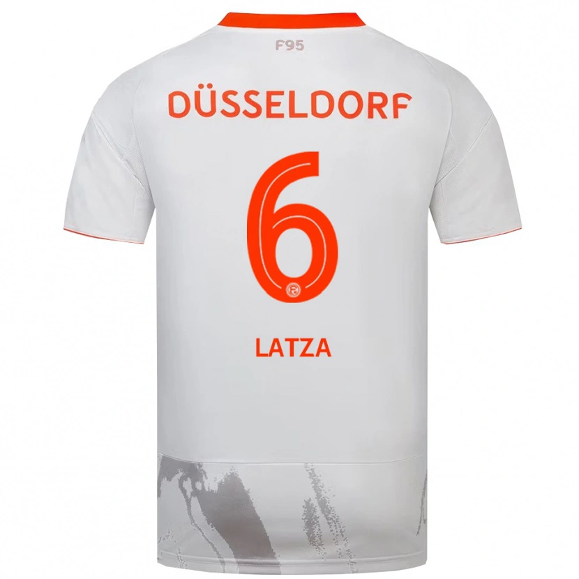 Danxen Børn Danny Latza #6 Hvid Orange Udebane Spillertrøjer 2025/26 Trøje T-Shirt