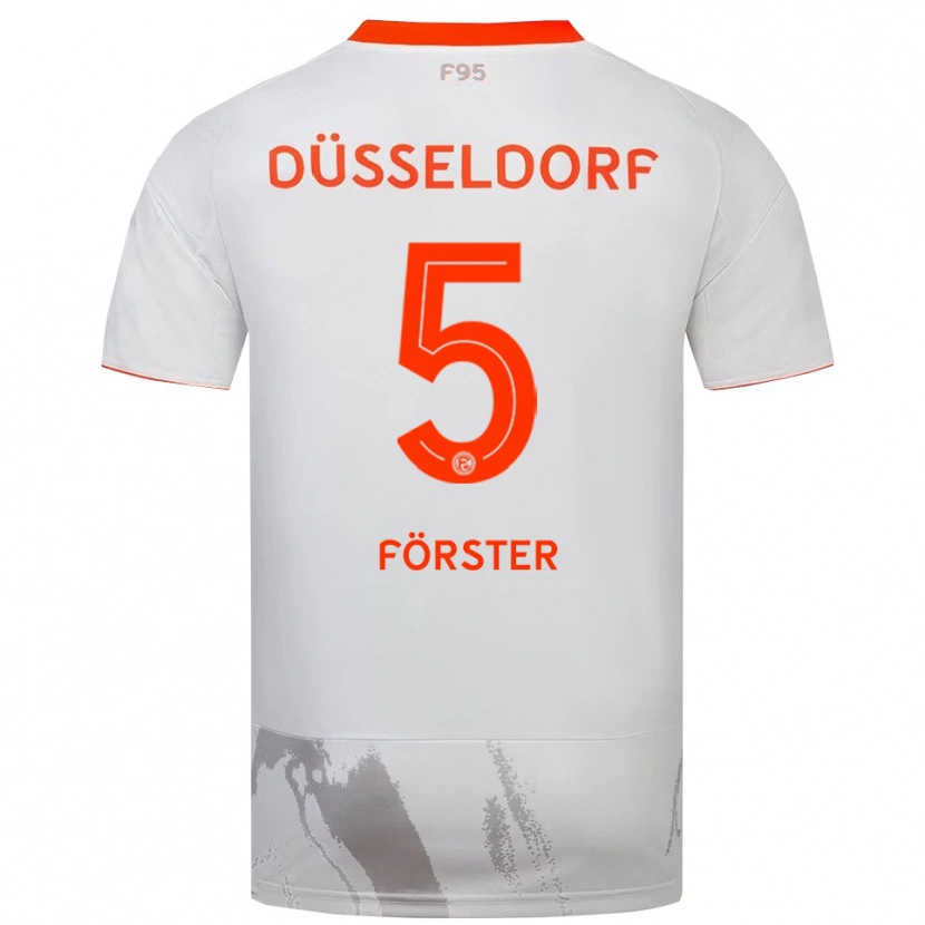 Danxen Børn Noah Förster #5 Hvid Orange Udebane Spillertrøjer 2025/26 Trøje T-Shirt