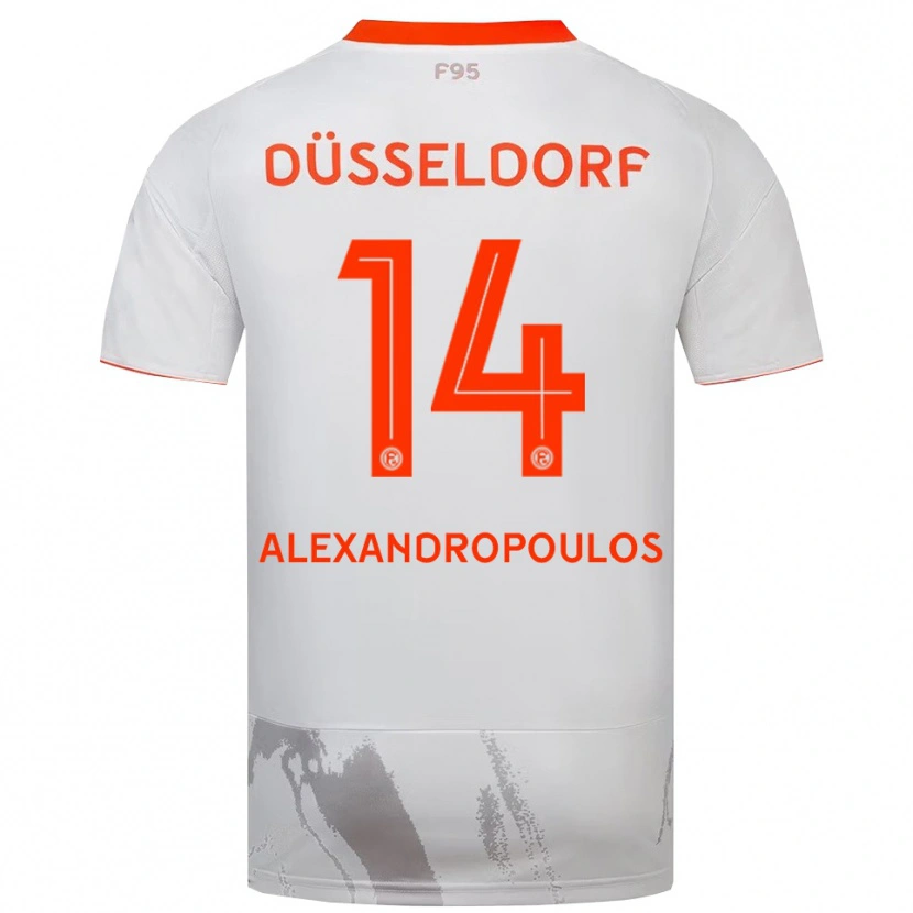 Danxen Børn Sotiris Alexandropoulos #14 Hvid Orange Udebane Spillertrøjer 2025/26 Trøje T-Shirt
