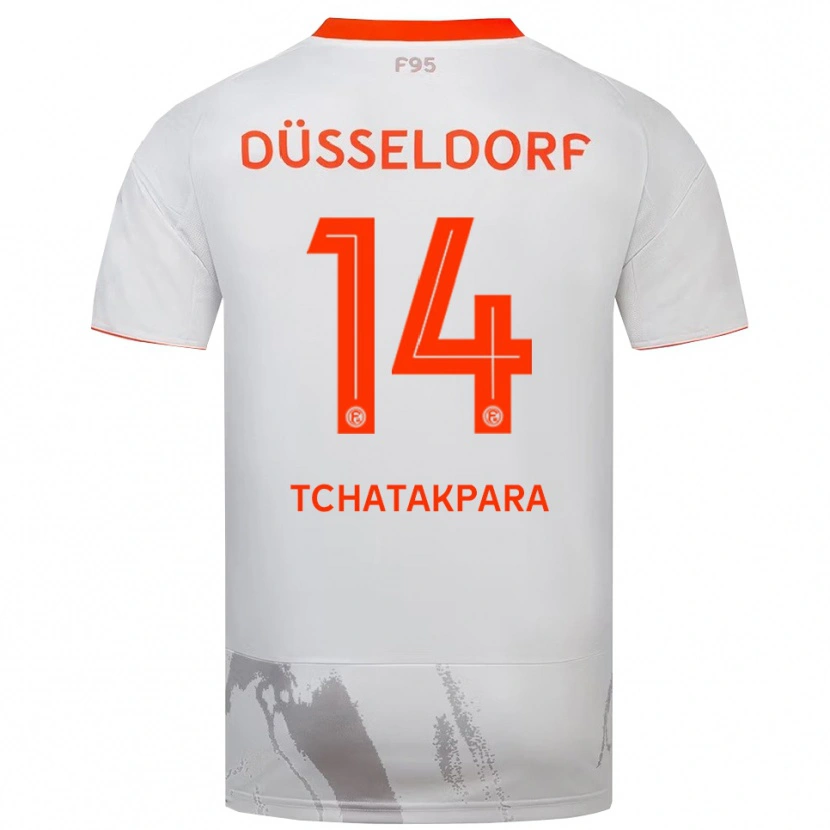 Danxen Børn Adnane Tchatakpara #14 Hvid Orange Udebane Spillertrøjer 2025/26 Trøje T-Shirt
