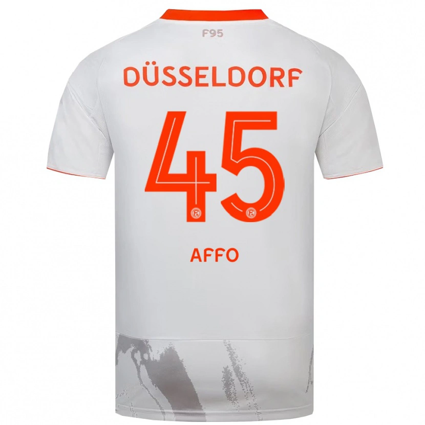 Danxen Børn Karim Affo #45 Hvid Orange Udebane Spillertrøjer 2025/26 Trøje T-Shirt