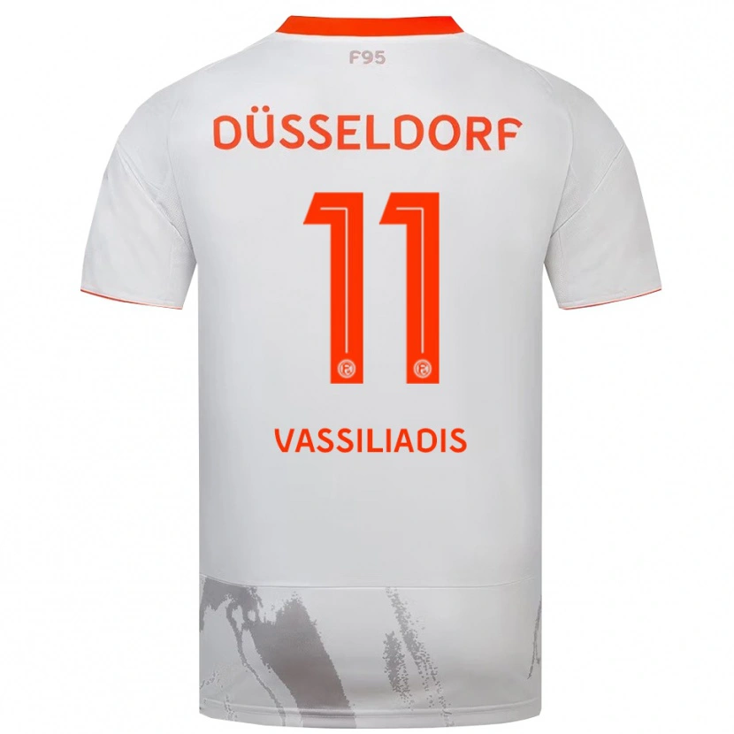 Danxen Børn Leonidas Vassiliadis #11 Hvid Orange Udebane Spillertrøjer 2025/26 Trøje T-Shirt