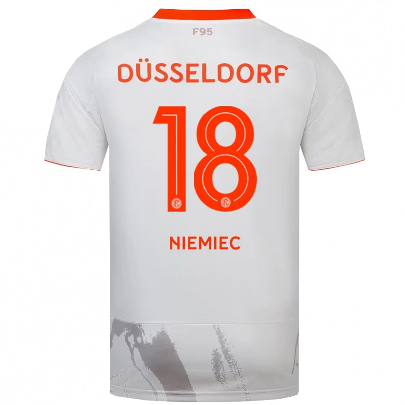 Danxen Børn Jona Niemiec #18 Hvid Orange Udebane Spillertrøjer 2025/26 Trøje T-Shirt