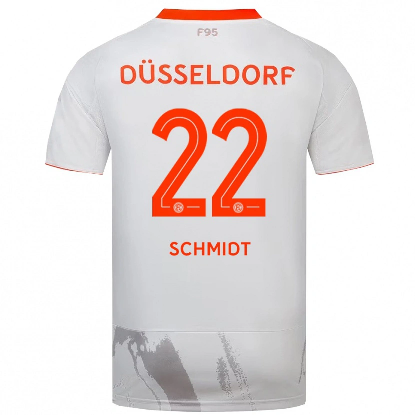 Danxen Børn Danny Schmidt #22 Hvid Orange Udebane Spillertrøjer 2025/26 Trøje T-Shirt
