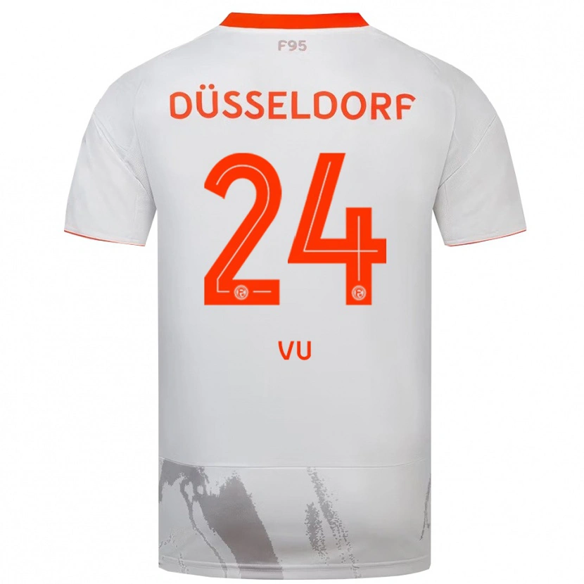 Danxen Børn Simon Vu #24 Hvid Orange Udebane Spillertrøjer 2025/26 Trøje T-Shirt