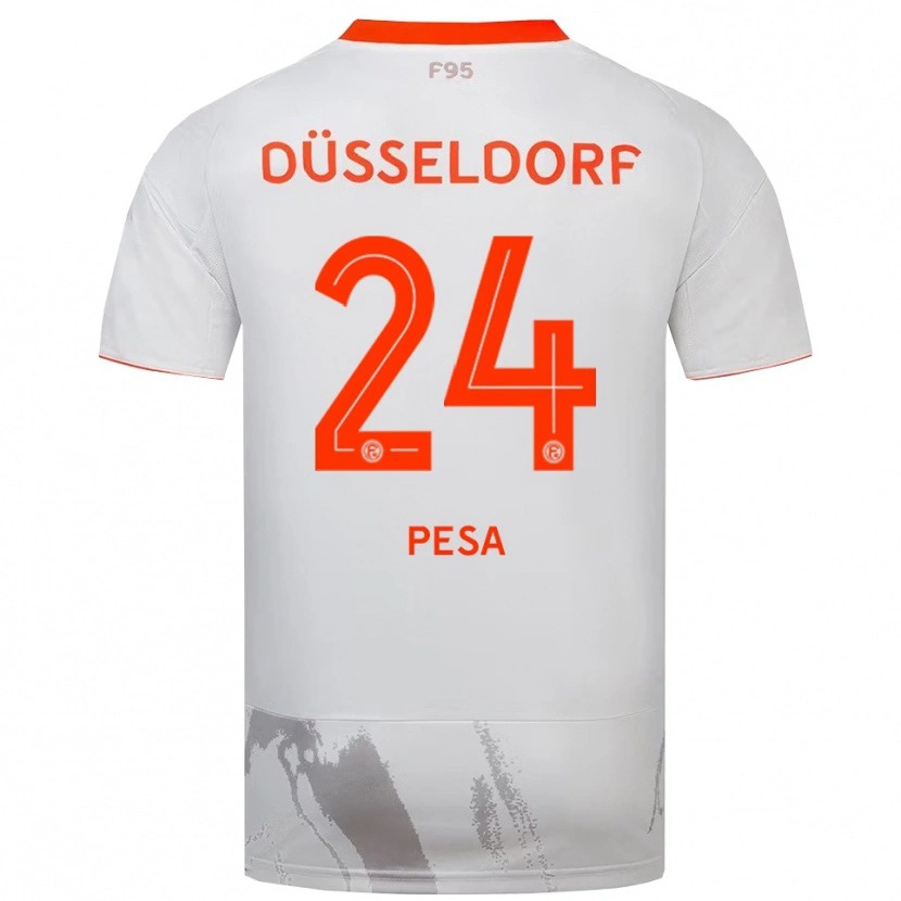 Danxen Børn Adrijan Pesa #24 Hvid Orange Udebane Spillertrøjer 2025/26 Trøje T-Shirt