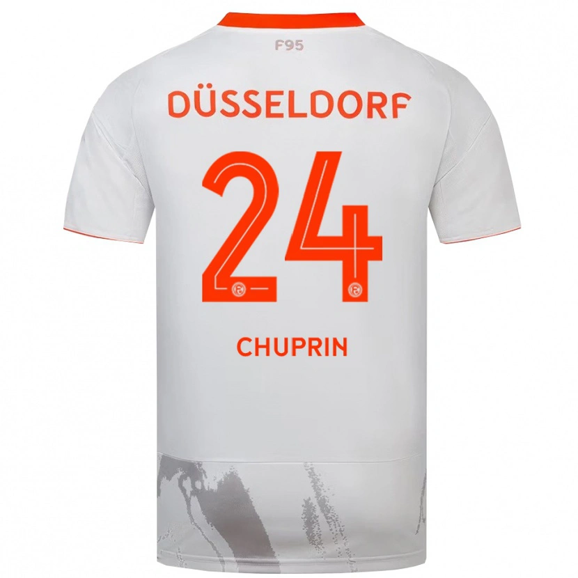 Danxen Børn Ivan Chuprin #24 Hvid Orange Udebane Spillertrøjer 2025/26 Trøje T-Shirt