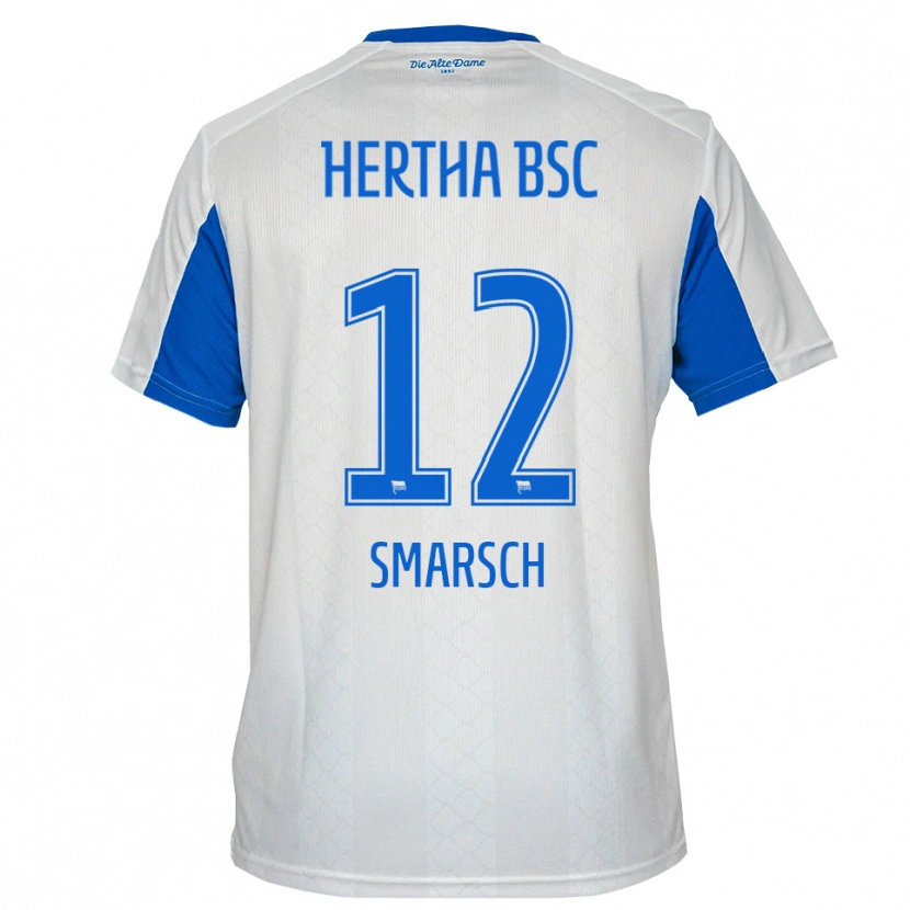 Danxen Børn Dennis Smarsch #12 Hvid Blå Udebane Spillertrøjer 2025/26 Trøje T-Shirt