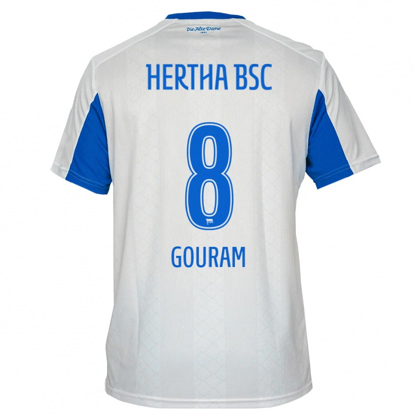 Danxen Børn Soufian Gouram #8 Hvid Blå Udebane Spillertrøjer 2025/26 Trøje T-Shirt