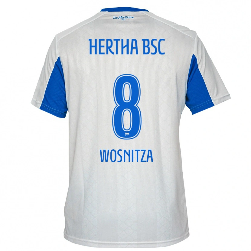 Danxen Børn Noah Wosnitza #8 Hvid Blå Udebane Spillertrøjer 2025/26 Trøje T-Shirt