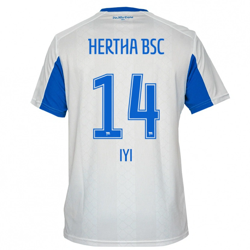 Danxen Børn Aisosa Iyi #14 Hvid Blå Udebane Spillertrøjer 2025/26 Trøje T-Shirt