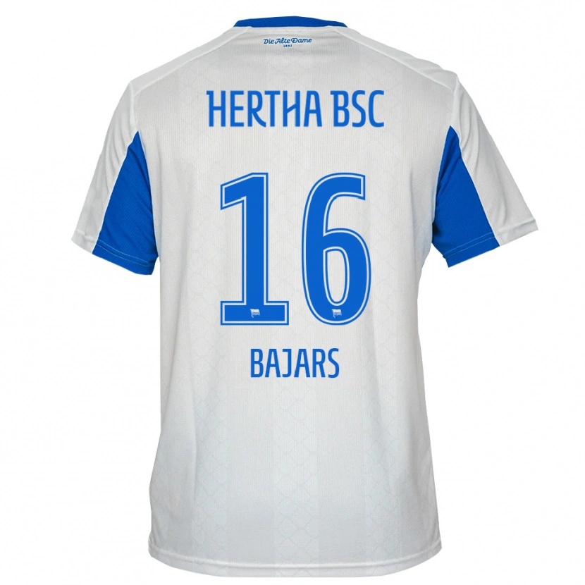 Danxen Børn Marko Bajars #16 Hvid Blå Udebane Spillertrøjer 2025/26 Trøje T-Shirt