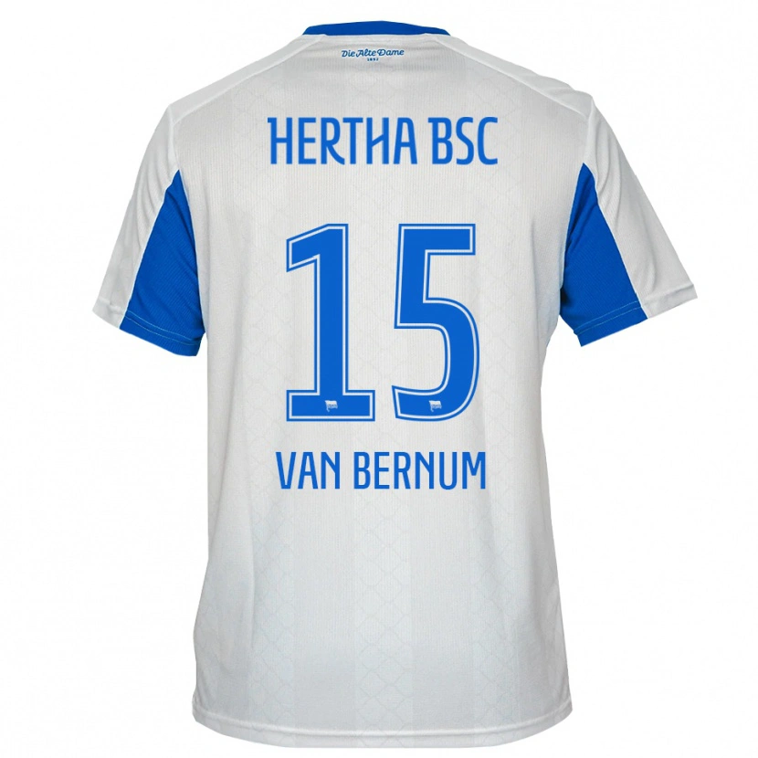 Danxen Børn Ben Van Bernum #15 Hvid Blå Udebane Spillertrøjer 2025/26 Trøje T-Shirt