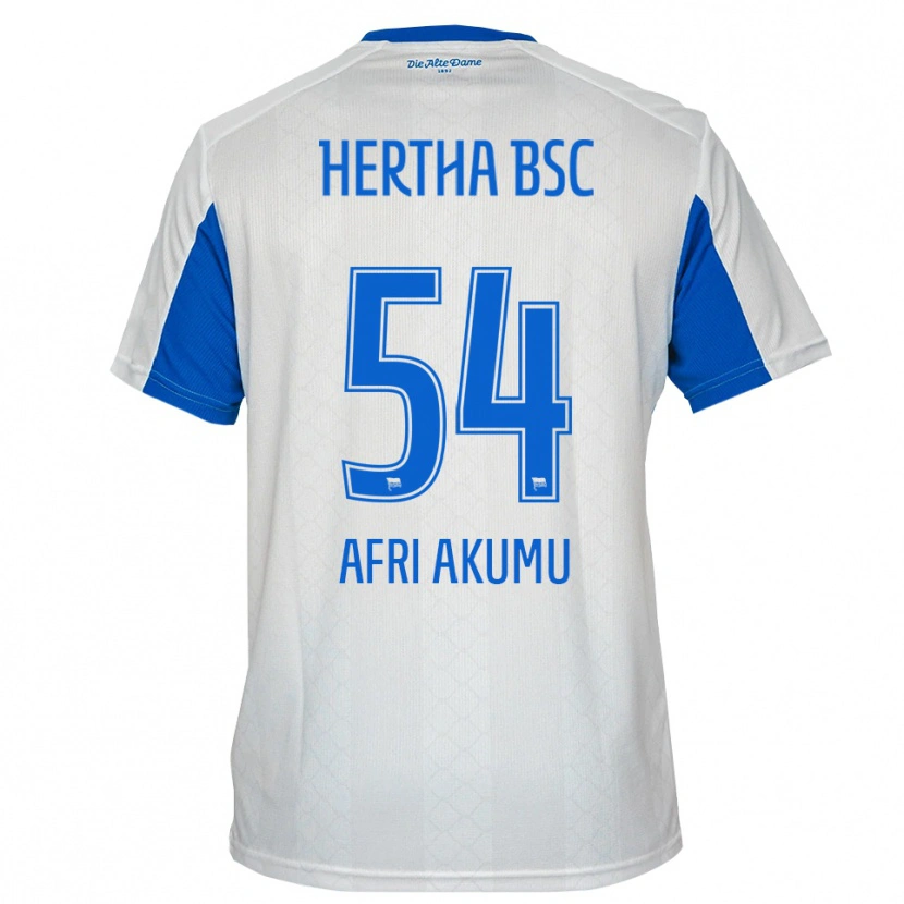 Danxen Børn Maik Afri Akumu #54 Hvid Blå Udebane Spillertrøjer 2025/26 Trøje T-Shirt