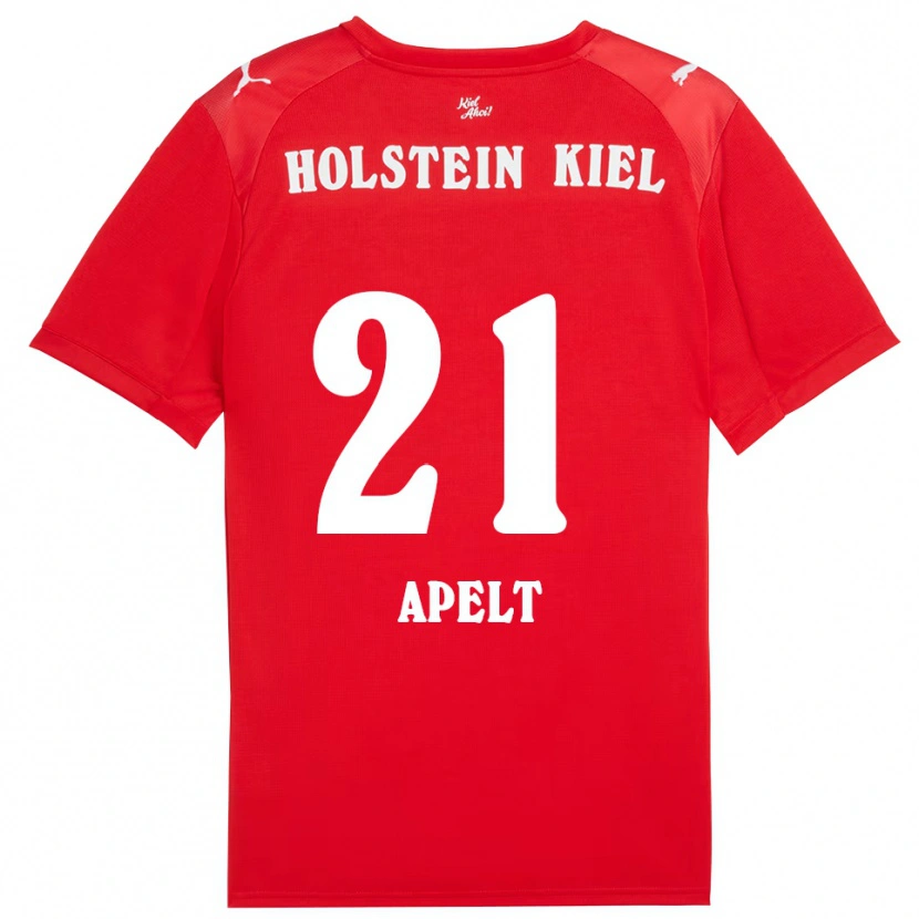 Danxen Børn Maximilian Apelt #21 Rød Blå Udebane Spillertrøjer 2025/26 Trøje T-Shirt