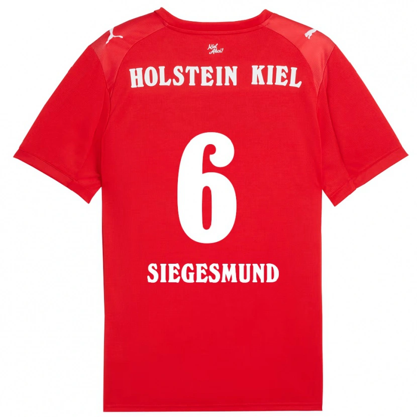 Danxen Børn Katinka Siegesmund #6 Rød Blå Udebane Spillertrøjer 2025/26 Trøje T-Shirt