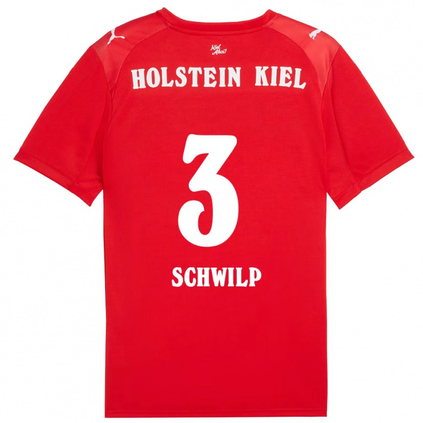 Danxen Børn Bent Schwilp #3 Rød Blå Udebane Spillertrøjer 2025/26 Trøje T-Shirt