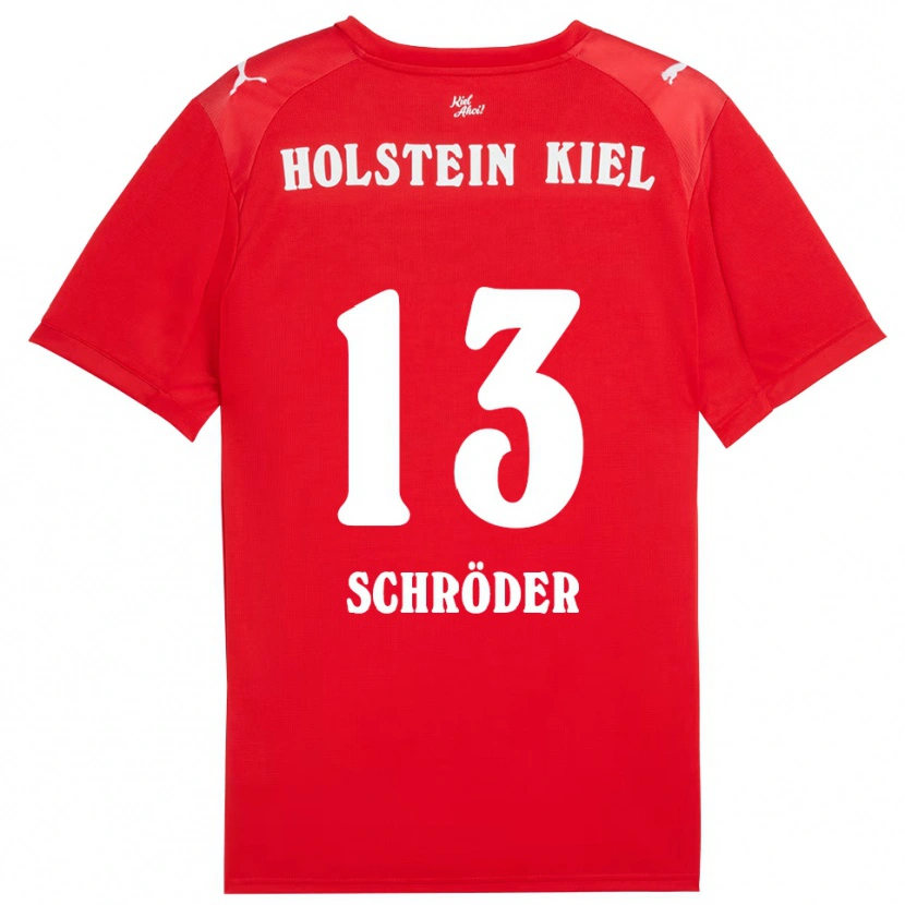Danxen Børn Lea Schröder #13 Rød Blå Udebane Spillertrøjer 2025/26 Trøje T-Shirt