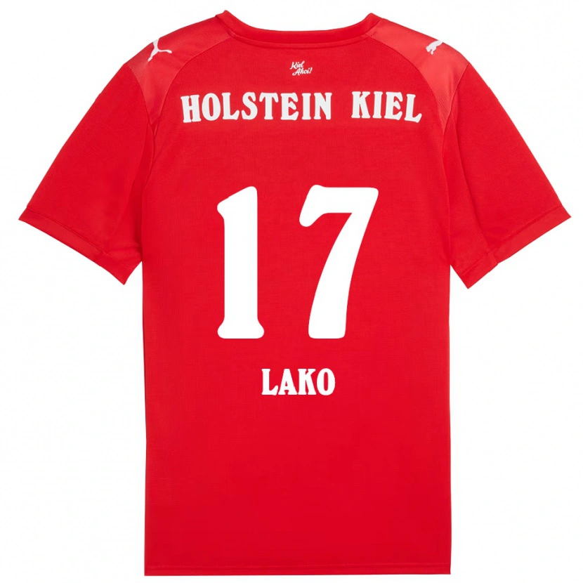 Danxen Børn Arjela Lako #17 Rød Blå Udebane Spillertrøjer 2025/26 Trøje T-Shirt