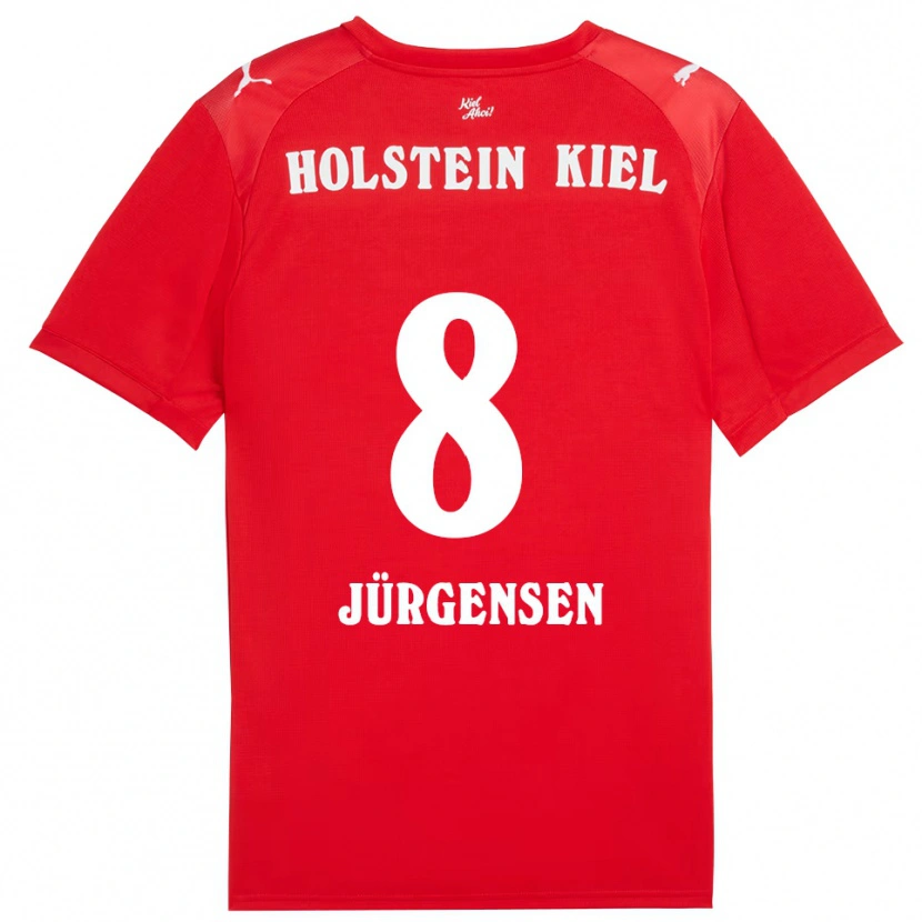 Danxen Børn Ronja Jürgensen #8 Rød Blå Udebane Spillertrøjer 2025/26 Trøje T-Shirt