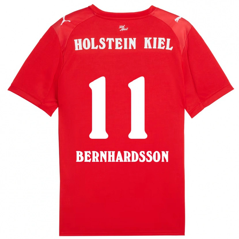 Danxen Børn Alexander Bernhardsson #11 Rød Blå Udebane Spillertrøjer 2025/26 Trøje T-Shirt